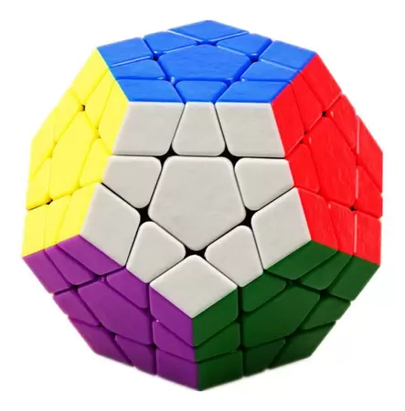 Imagem de um cubo megaminx resolvido 